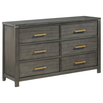 Melody 6-drawer Dresser Grey