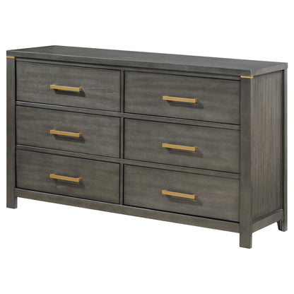 Melody 6-drawer Dresser Grey