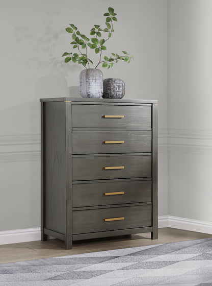 Melody 5-drawer Bedroom Chest Grey