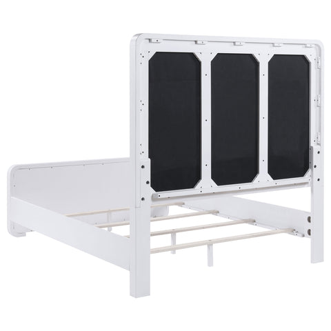 Aghes Upholstered California King Panel Bed Pearl WhitePearl White