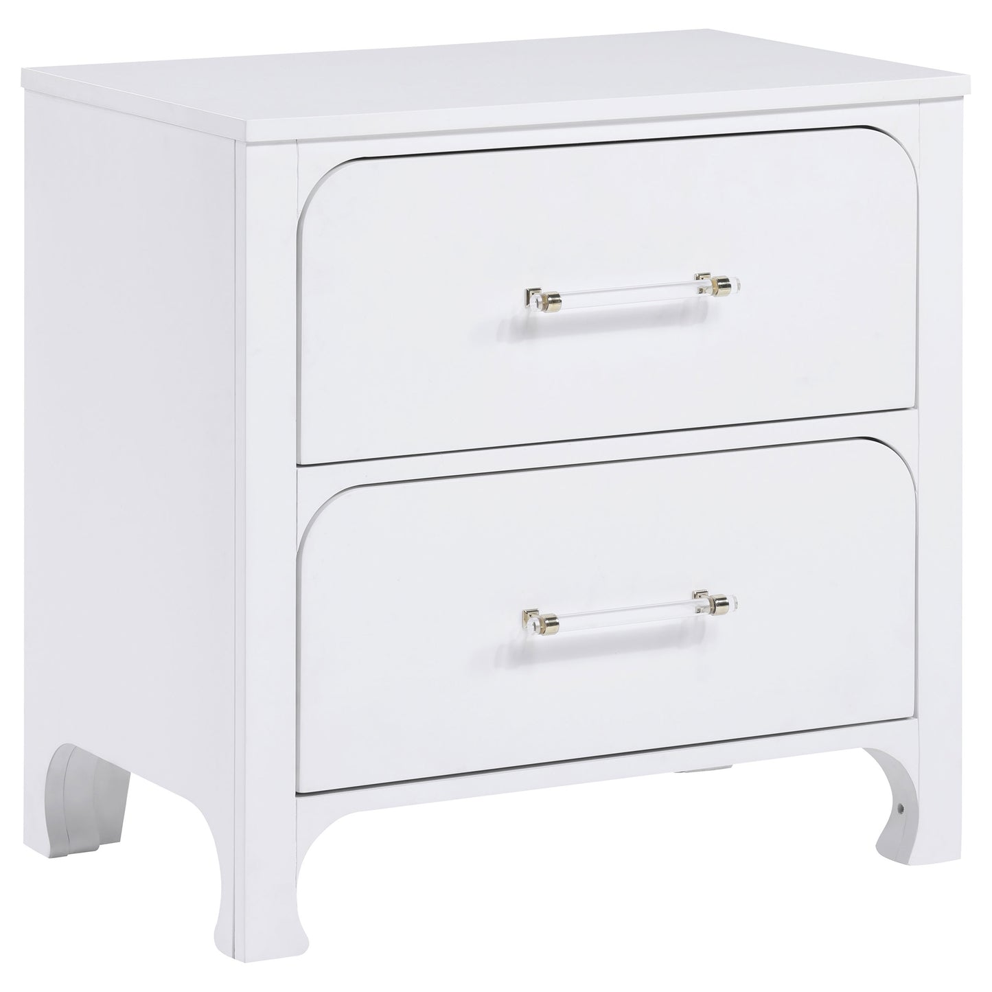 hillcrest 2-drawer nightstand pearl white