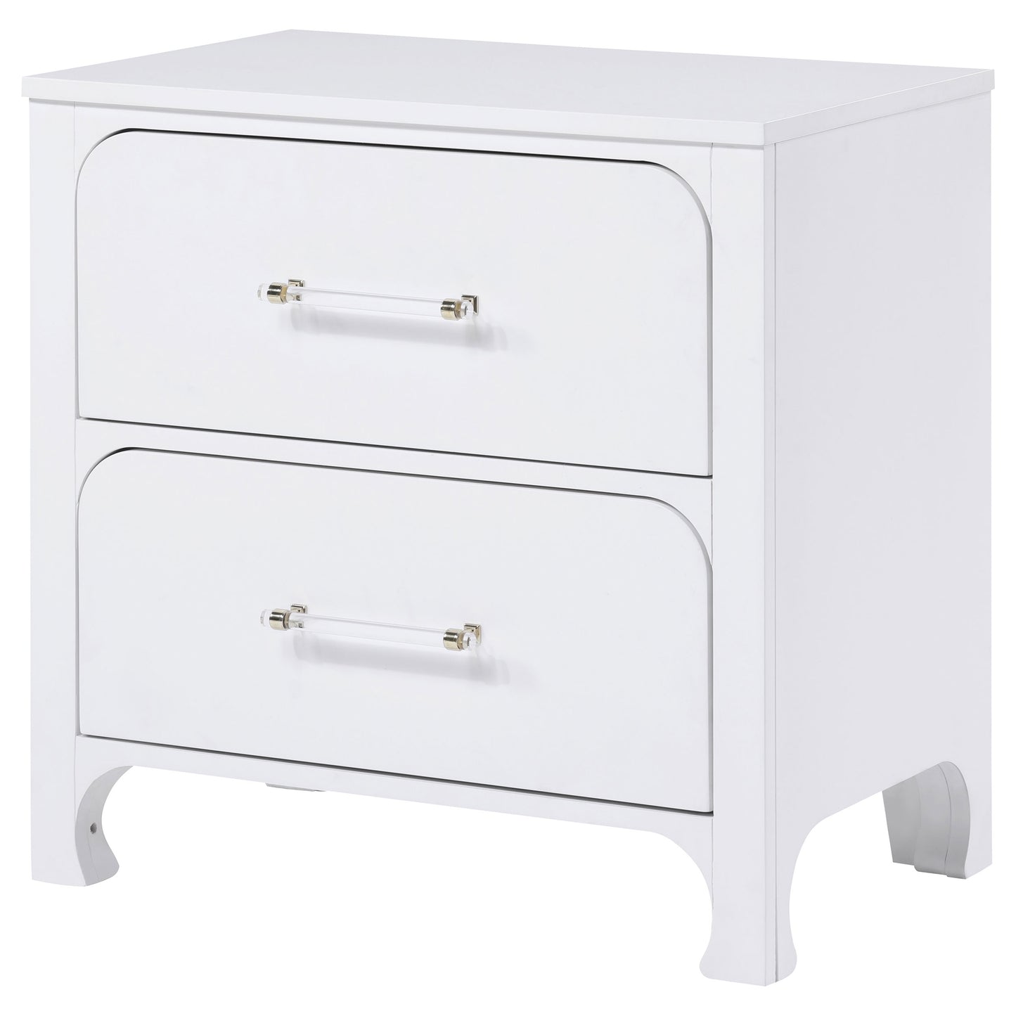 hillcrest 2-drawer nightstand pearl white