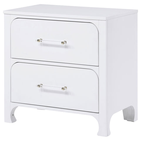 Aghes 2-drawer Nightstand Pearl WhitePearl White