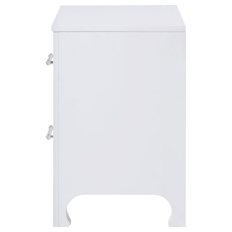 Aghes 2-drawer Nightstand Pearl WhitePearl White
