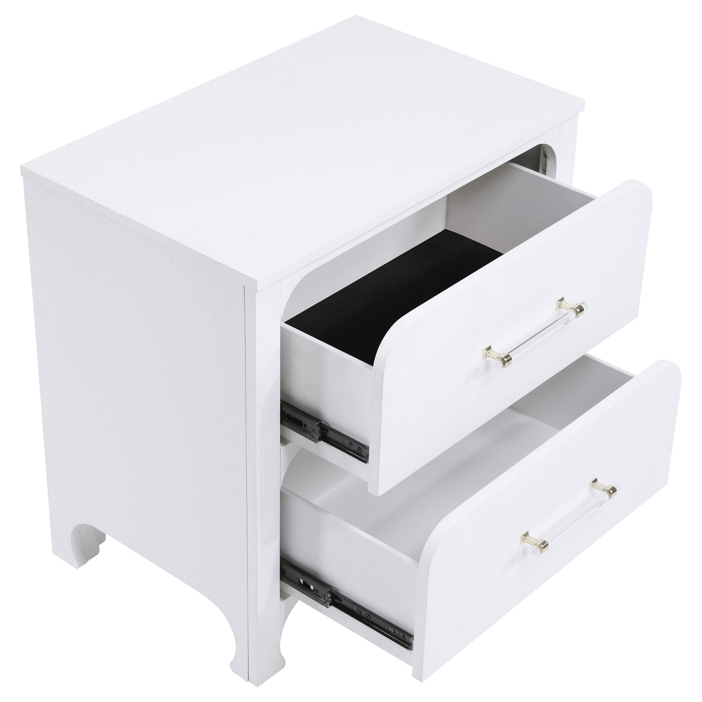 hillcrest 2-drawer nightstand pearl white