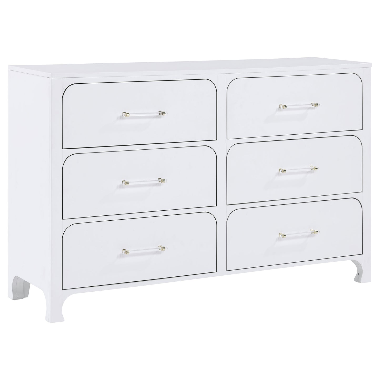 hillcrest 6-drawer dresser pearl white