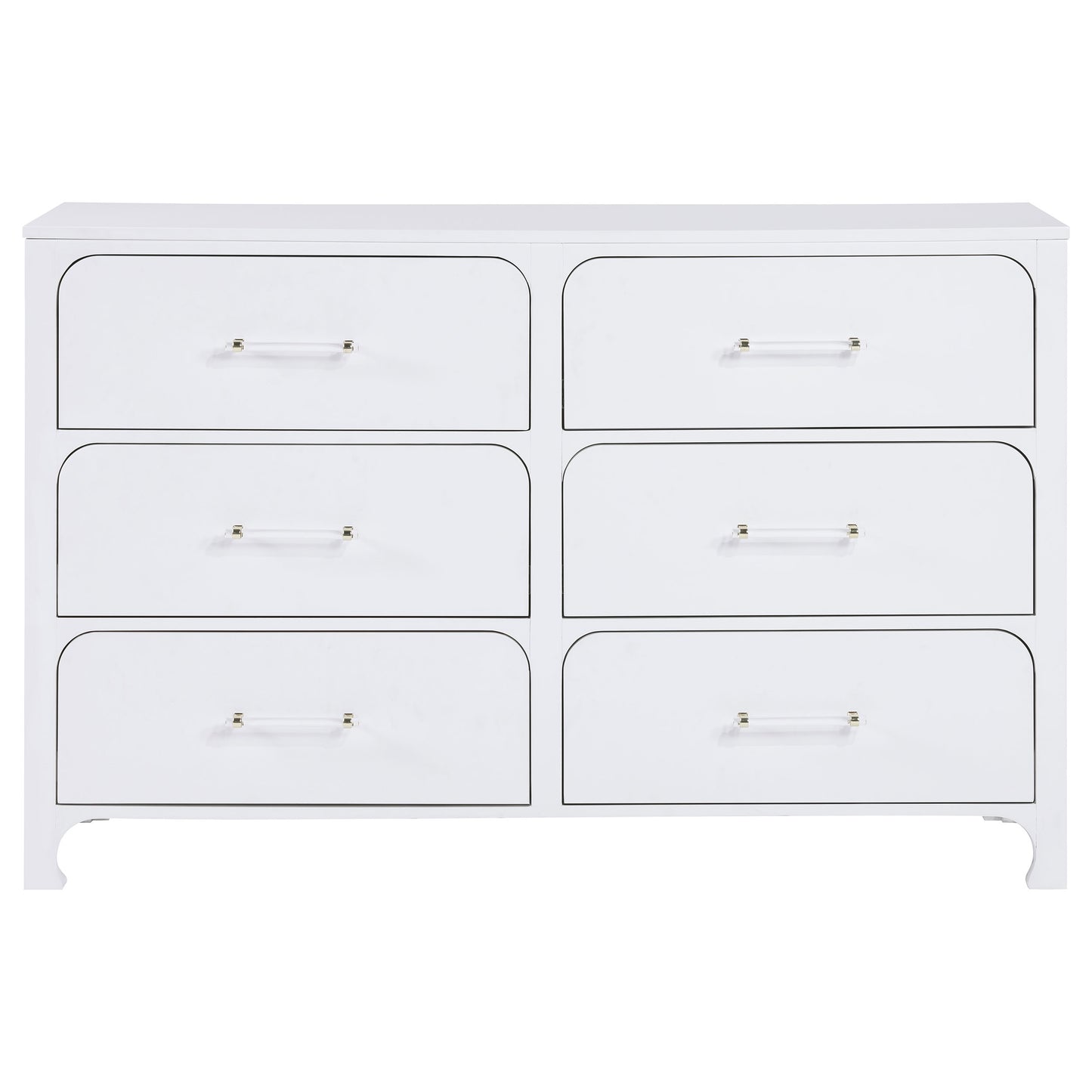 hillcrest 6-drawer dresser pearl white