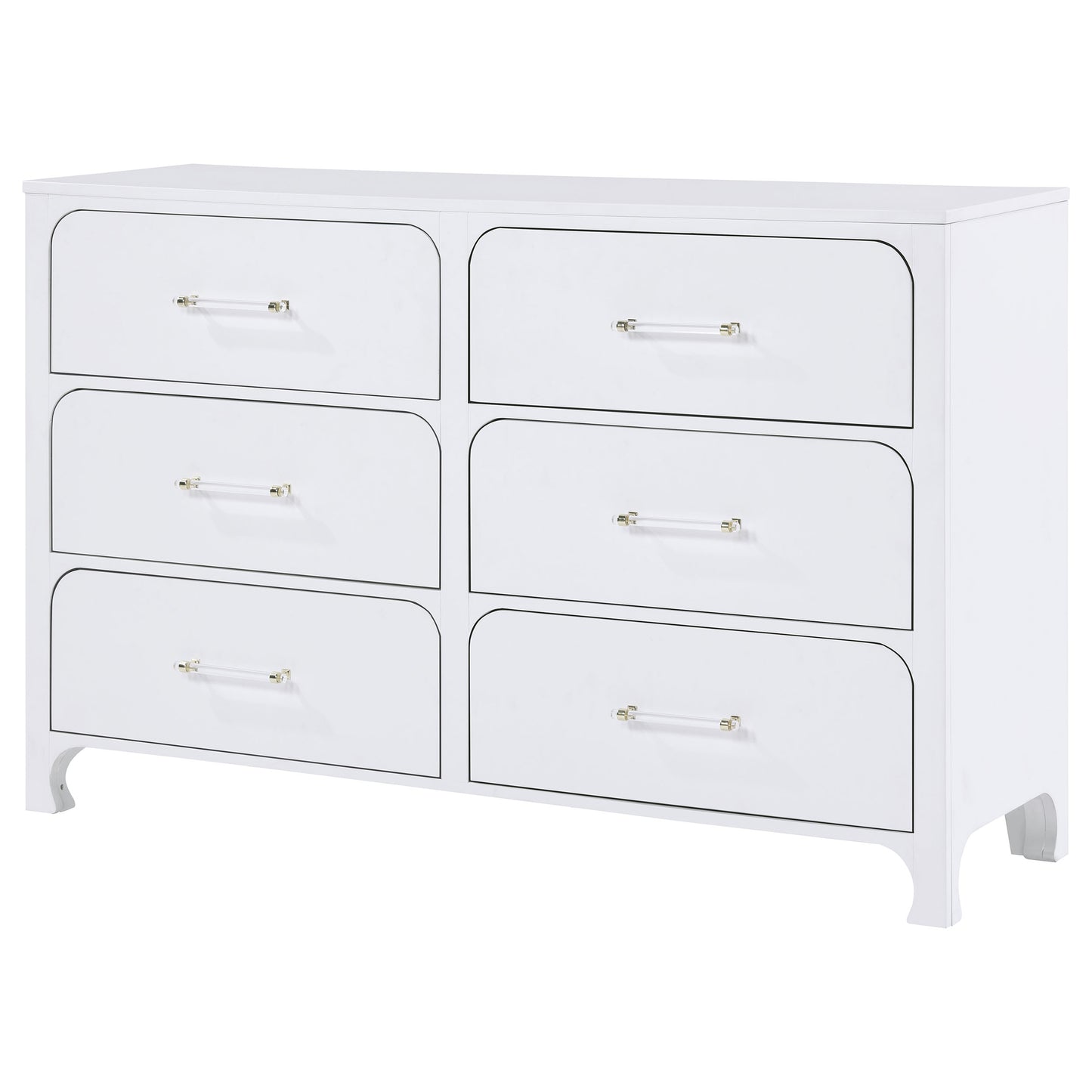 hillcrest 6-drawer dresser pearl white