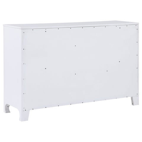 Aghes 6-drawer Dresser Pearl WhitePearl White