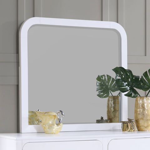 Aghes Dresser Mirror Pearl WhitePearl White