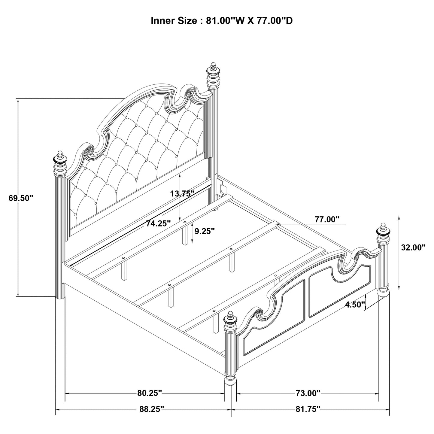 stillwood wood eastern king poster bed black