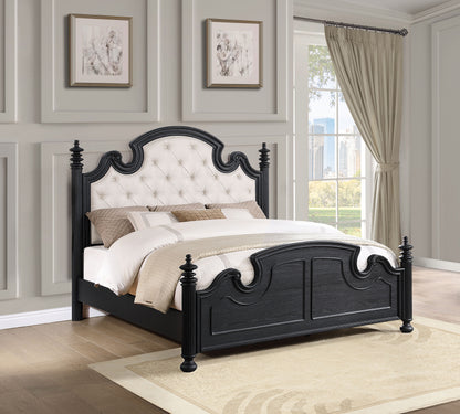 Ellis Wood Queen Poster Bed BlackBlack