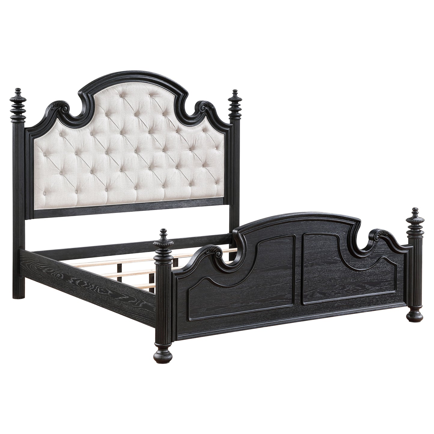 ellis wood queen poster bed blackblack