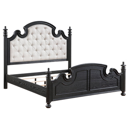Ellis Wood Queen Poster Bed BlackBlack