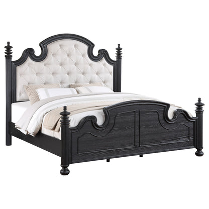 Ellis Wood Queen Poster Bed BlackBlack