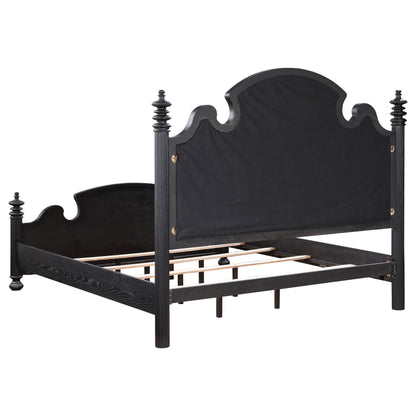 Ellis Wood Queen Poster Bed BlackBlack