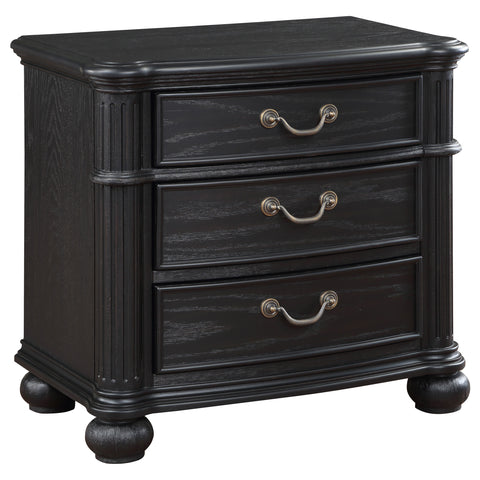 Ellis 3-drawer Nightstand BlackBlack