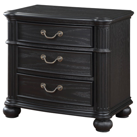 Ellis 3-drawer Nightstand BlackBlack