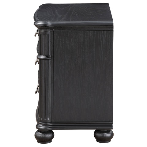Ellis 3-drawer Nightstand BlackBlack