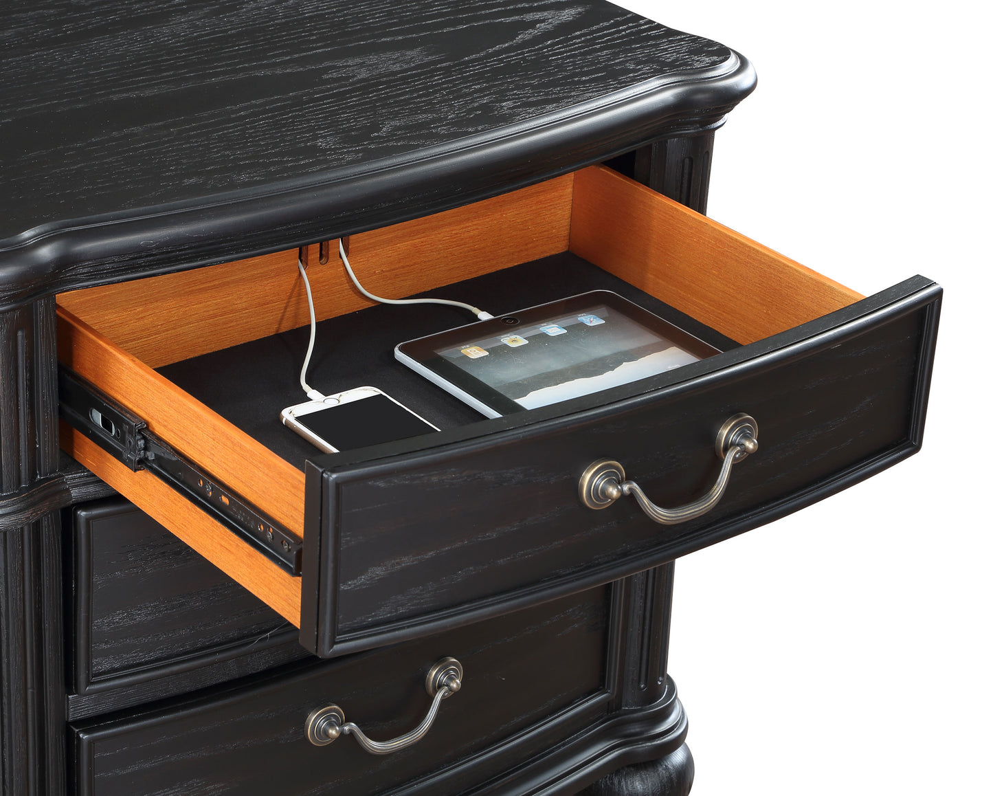 stillwood 3-drawer nightstand black