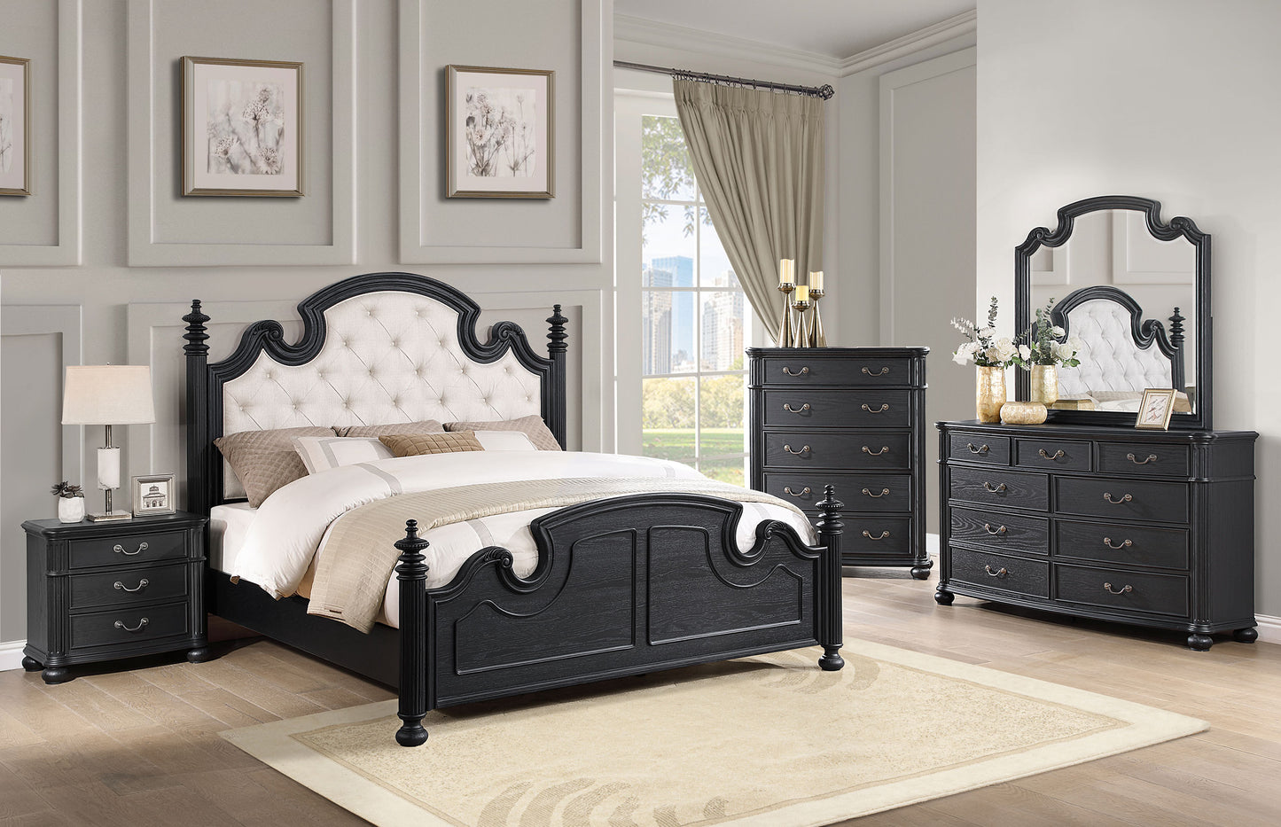 stillwood 3-drawer nightstand black