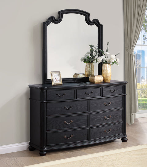 Ellis 9-drawer Dresser with Mirror BlackBlack