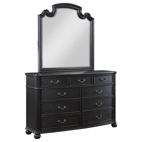 Ellis 9-drawer Dresser with Mirror BlackBlack