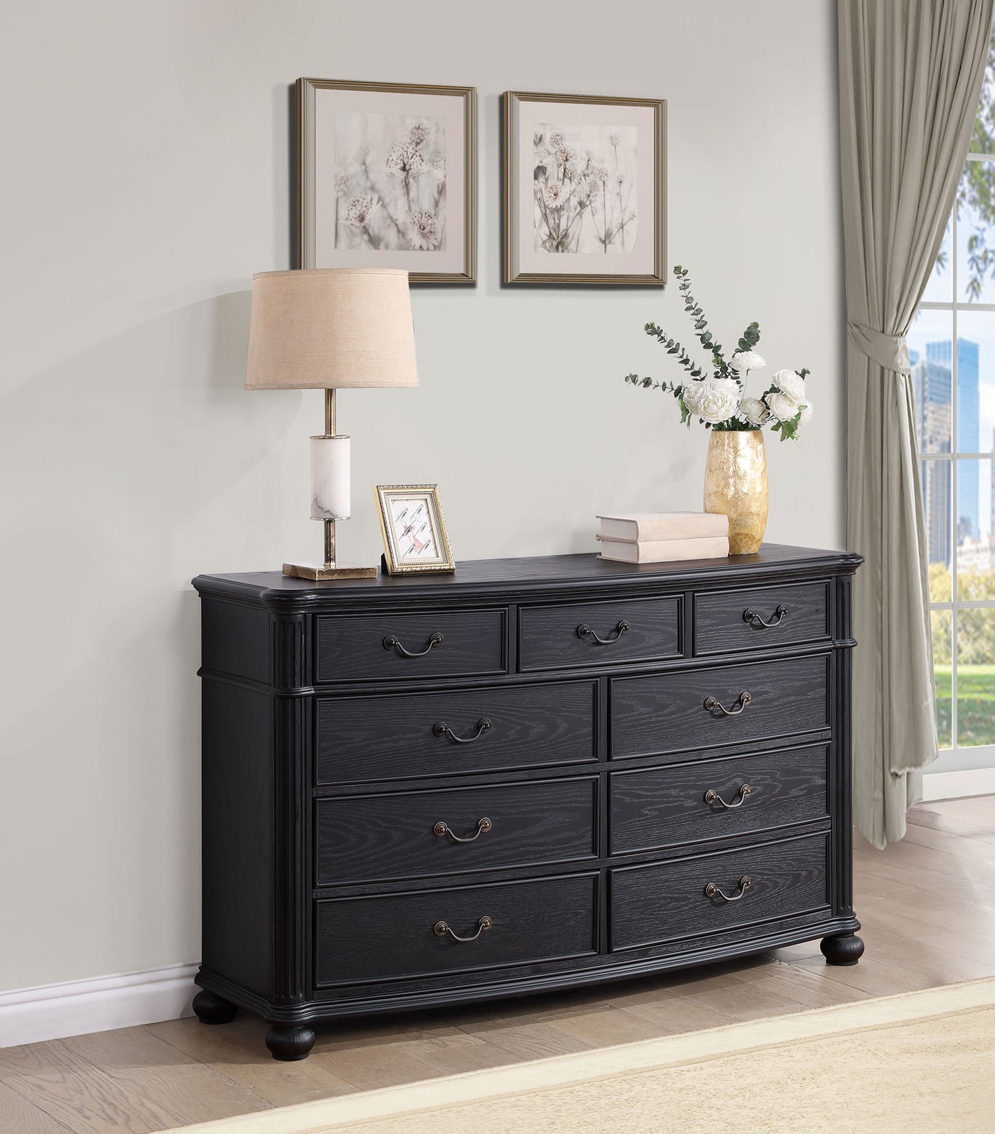 stillwood 9-drawer dresser black