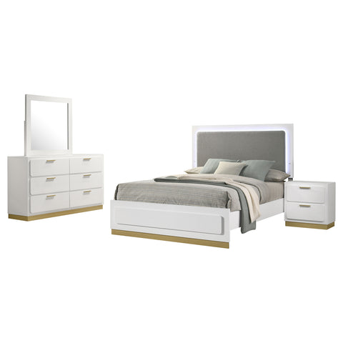 Callie 4-piece California King Bedroom Set WhiteWhite