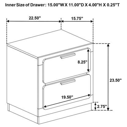 Winslow 2-drawer Nightstand White