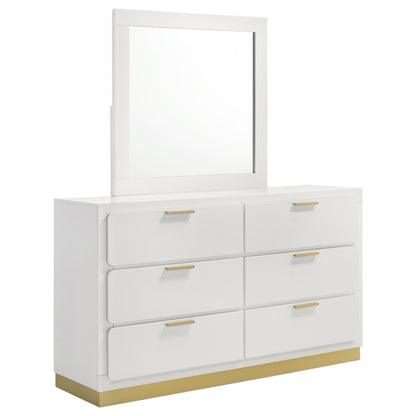 Callie 6-drawer Dresser with Mirror WhiteWhite