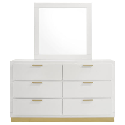 Callie 6-drawer Dresser with Mirror WhiteWhite