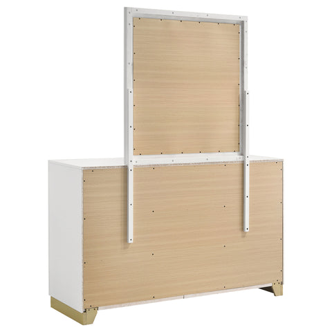 Callie 6-drawer Dresser with Mirror WhiteWhite