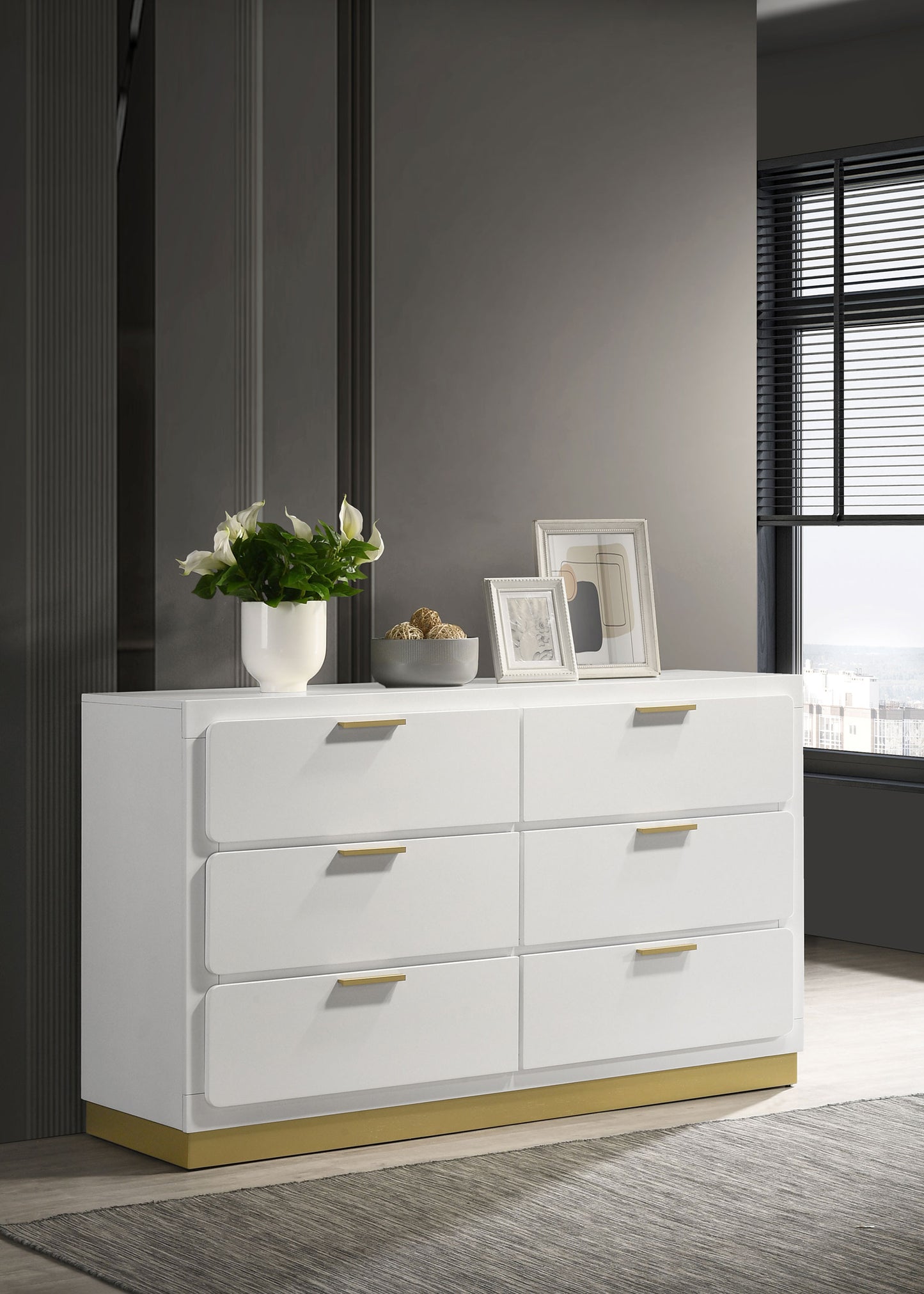 winslow 6-drawer dresser white