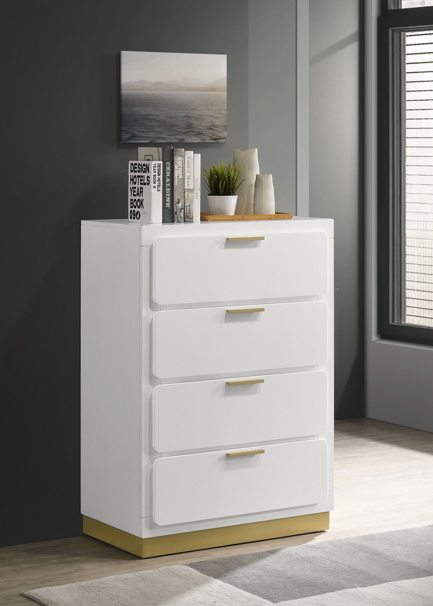 winslow 4-drawer bedroom chest white