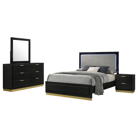 Callie 4-piece California King Bedroom Set BlackBlack
