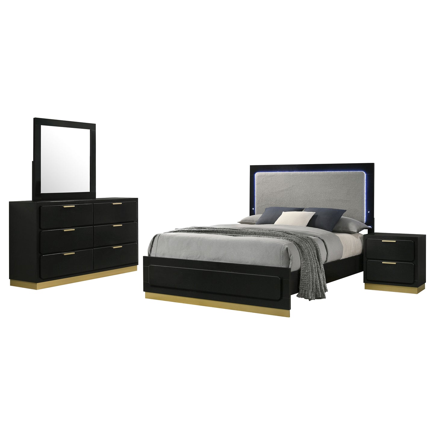 callie 4-piece queen bedroom set blackblack