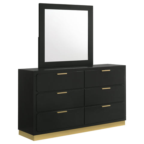 Callie 6-drawer Dresser with Mirror BlackBlack