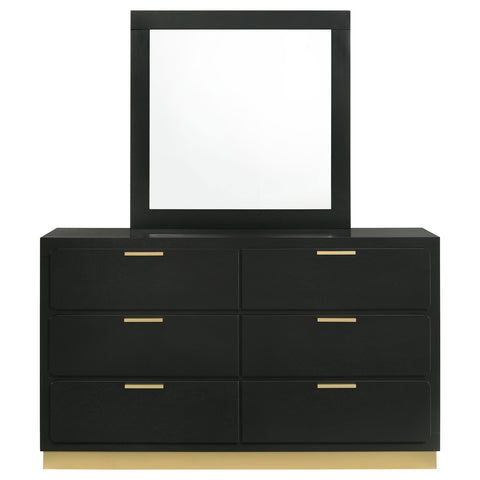 Callie 6-drawer Dresser with Mirror BlackBlack