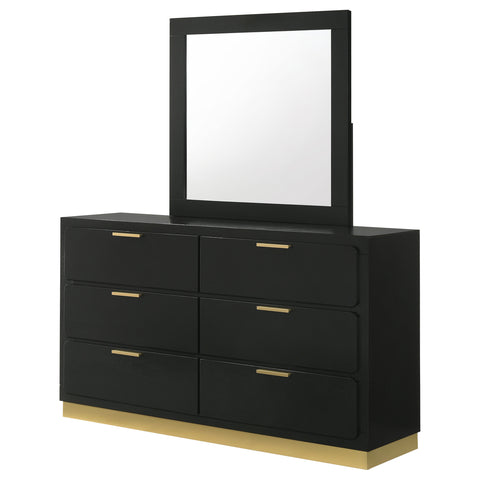 Callie 6-drawer Dresser with Mirror BlackBlack