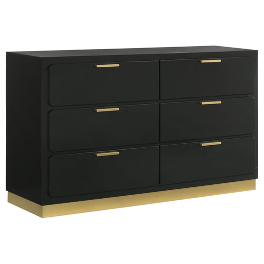 Winslow 6-drawer Dresser Black