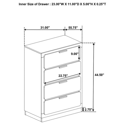 Winslow 4-drawer Bedroom Chest Black