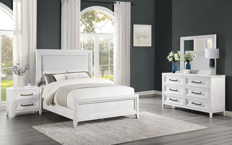 Marie 4-piece Eastern King Bedroom Set Distressed WhiteDistressed White