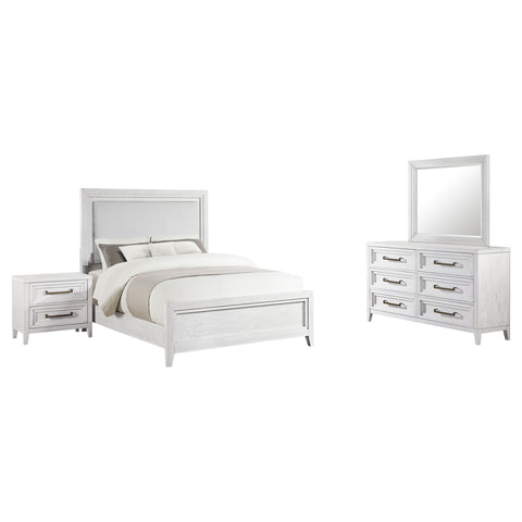 Marie 4-piece Eastern King Bedroom Set Distressed WhiteDistressed White