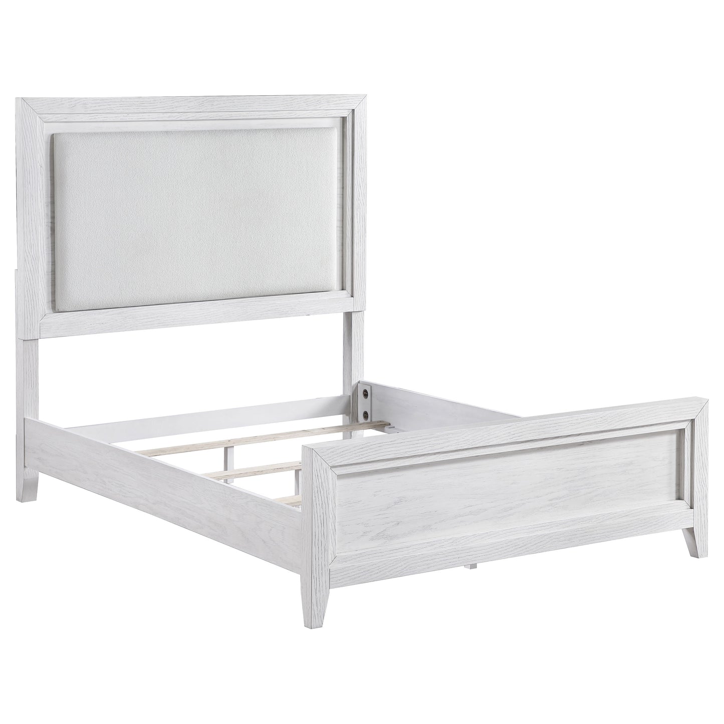 gunnison eastern king led panel bed distressed white