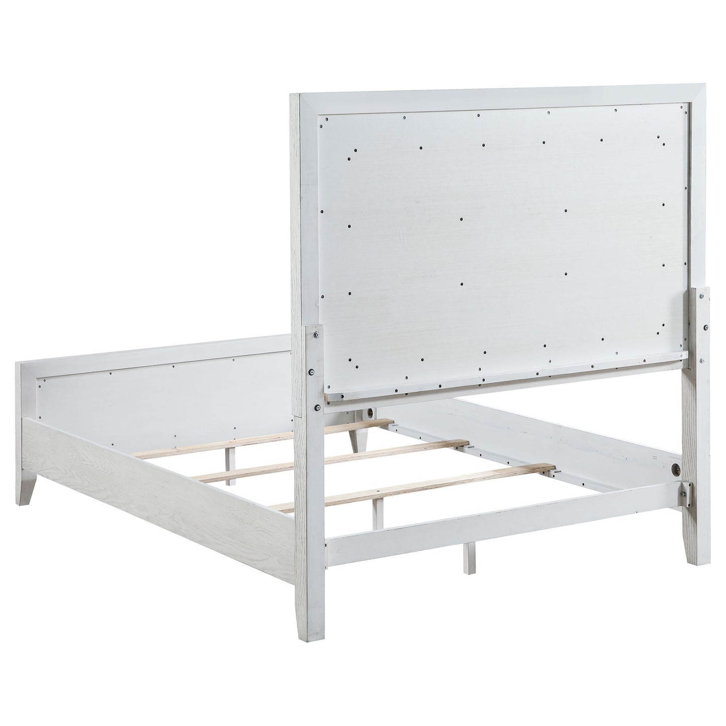 gunnison eastern king led panel bed distressed white