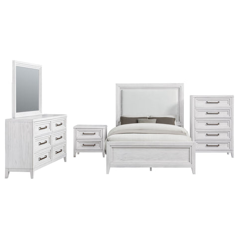 Marie 5-piece Cal King Bedroom Set Distressed WhiteDistressed White