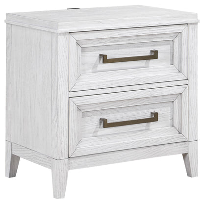 Gunnison 2-drawer Nightstand Bedside Table Distressed White