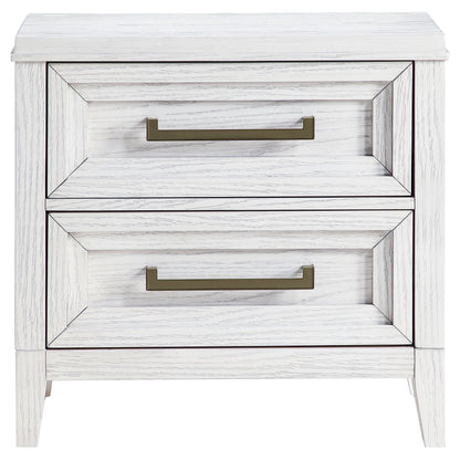 Gunnison 2-drawer Nightstand Bedside Table Distressed White