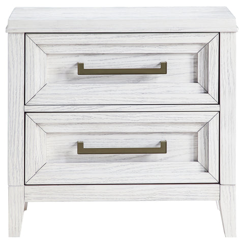Marie 2-drawer Nightstand Bedside Table Distressed WhiteDistressed White